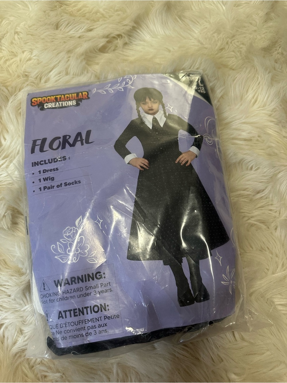 Spooktacular Creations Girls' Black Floral Halloween Costume Large 10/12